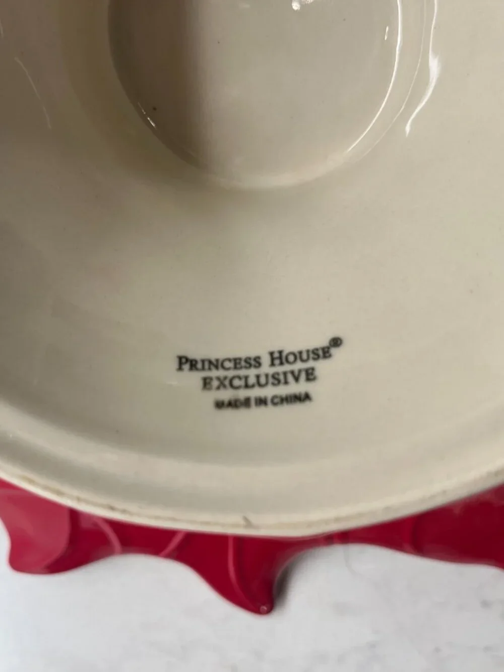 Princess House Red Poinsettia Pedestal Plate